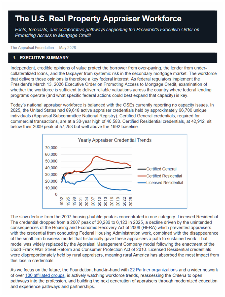 Appraiser Workforce Overview – The Appraisal Foundation
